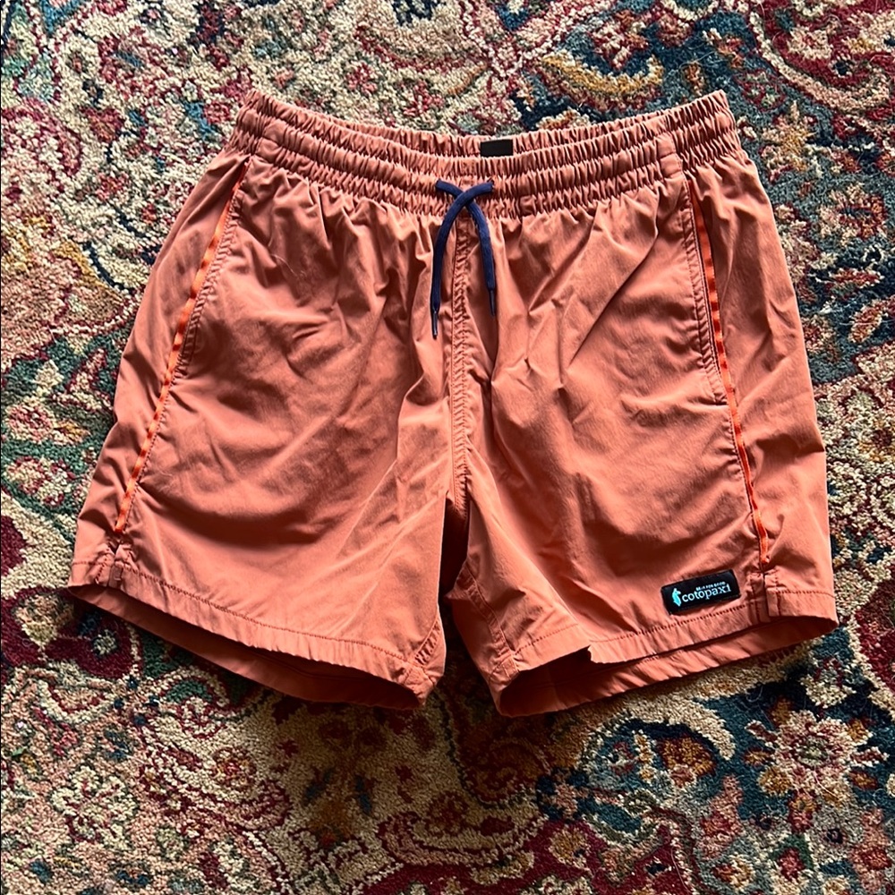 Cotopaxi Orange Swim and Athletic Shorts with Elastic Waistband